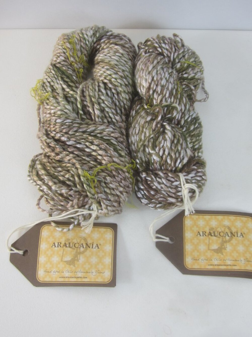 Lot 2 Skeins Araucania Lenga Cotton Silk Microfiber Taupe Beige #1406 Yarn Aran